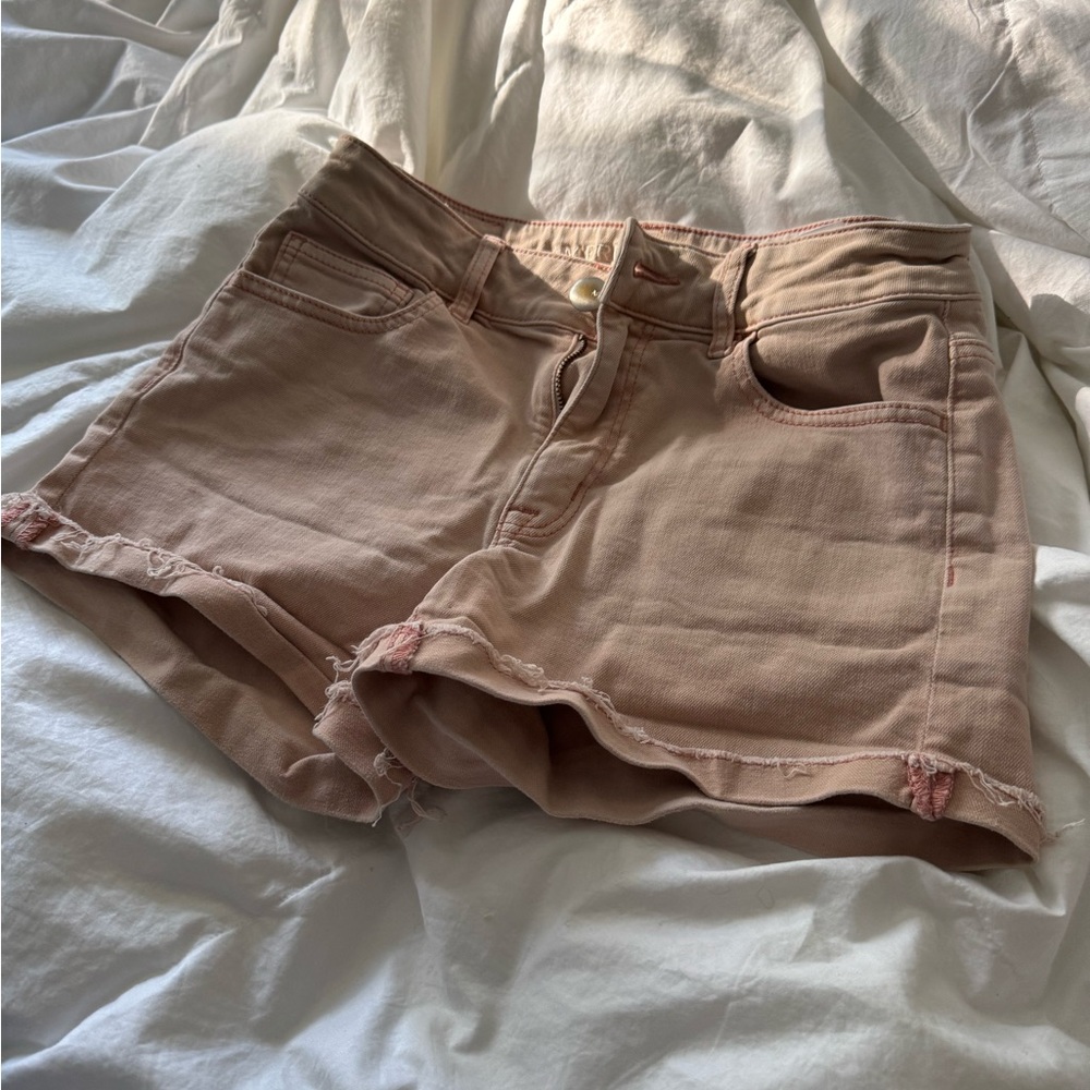 American Eagle Peach High Rise Denim Shorts